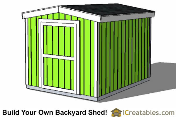 8x12 8 foot tall backyard shed short